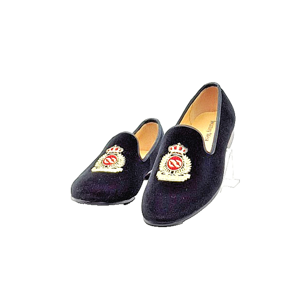 Journey West Men’s Casual Slippers Size EU 46 U.S. 13 M Black Velvet Logo
